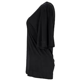 Balenciaga-Balenciaga Quarter Sleeve Top in Black Rayon-Black