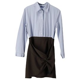 Sandro Paris Two-in-One-Kleid aus hellblauer Baumwolle Blau Hellblau