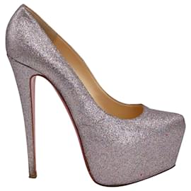 Christian Louboutin-Christian Louboutin Daffodile Platform Pumps in Multicolor Glittered Leather-Multiple colors