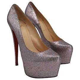 Christian Louboutin-Christian Louboutin Daffodile Platform Pumps in Multicolor Glittered Leather-Multiple colors
