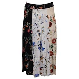 Maje-Maje Floral Pleated Midi Skirt in Multicolor Viscose Polyester-Other,Python print