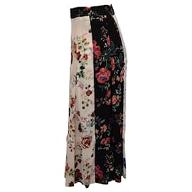 Maje-Maje Floral Pleated Midi Skirt in Multicolor Viscose Polyester-Other,Python print