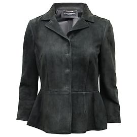 Dolce & Gabbana Blazer peplo in camoscio nero Nero