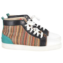 Christian Louboutin-Christian Louboutin Louis Orlato High-Top Sneakers in Multicolor Leather-Multiple colors