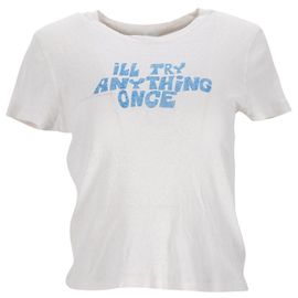 Re/Done RÉ/Camiseta FEITO em Algodão Branco Branco