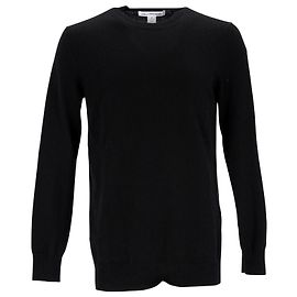 Comme Des Garcons Shirt Rundhalspullover aus schwarzer Wolle Schwarz
