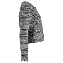 Iro-Iro Carene Knit Jacket in Grey Wool-Grey
