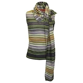 Missoni-Missoni Striped Scarf Top in Green Rayon-Other