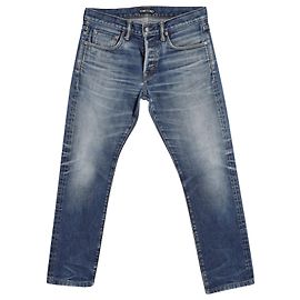 Vaqueros desgastados de pernera recta Tom Ford en denim de algodón azul Azul