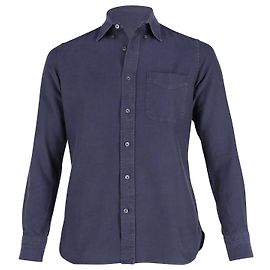 Camicia sportiva Tom Ford con collo a punta e taschino in cotone blu navy Blu Blu navy