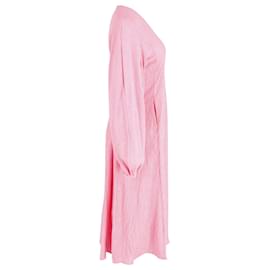 Autre Marque-Stine Goya Robe mi-longue bouffante à manches longues en Lyocell rose-Rose