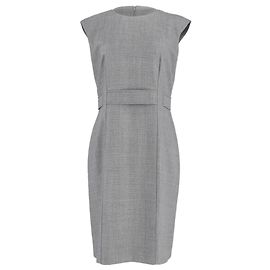Hugo Boss Boss Midikleid mit Gürtel aus grauer Wolle Grau