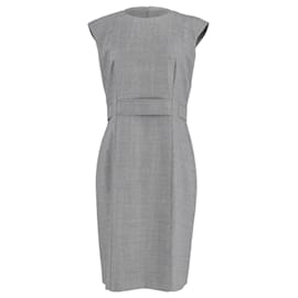 Hugo Boss-Boss Midi Dress with Belt in Grey Wool-Grey