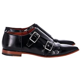 Acne-Acne Studios Monk Strap Loafers in Black Leather-Black