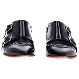 Acne-Acne Studios Monk Strap Loafer aus schwarzem Leder-Schwarz