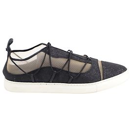 Dsquared2 Glitter Slip-On Sneakers in pelle nera Nero