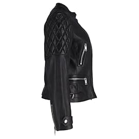 Burberry-Burberry Brit Biker Jacket in Black Lambskin Leather-Black