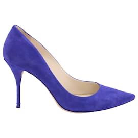 Sophia webster-Sophia Webster Lola Electric 90 Pumps in Blue Suede-Blue