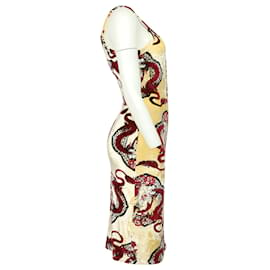 Paco Rabanne-Paco Rabanne Printed Midi Dress in Beige Viscose-Other