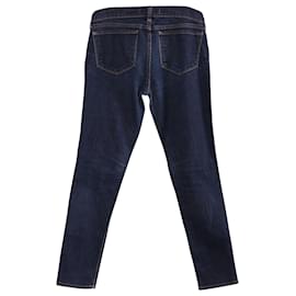 J Brand-J Brand Jean skinny taille mi-haute en denim de coton bleu-Bleu
