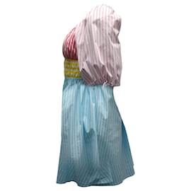 Staud-Staud Topsail Striped Colorblock Mini Dress en Coton Multicolore-Autre