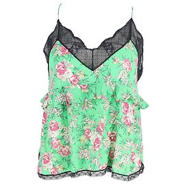 Zadig & Voltaire Charlie Floral-Print Top In Green Viscose Other