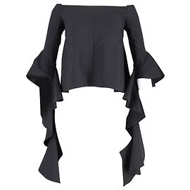 Ellery Delores Off-Shoulder-Top aus schwarzem Polyester Schwarz