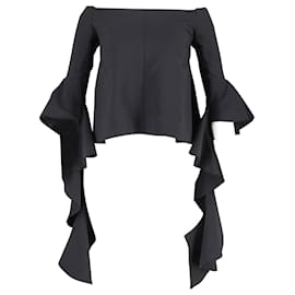 Ellery-Ellery Delores Off-Shoulder Top in Black Polyester-Black