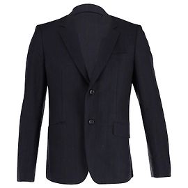 Comme Des Garcons Subtle Stripe Single-Breasted Jacket in Navy Blue Wool-Blend  Blue Navy blue