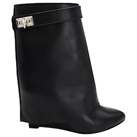 Givenchy-Givenchy Shark Lock Boots in Black Leather-Black