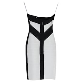 Herve Leger-Herve Leger Nerves of Steel Bodycon Bandage Dress in White Rayon-Other