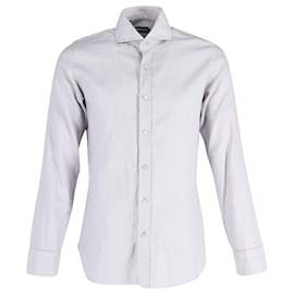 Tom Ford-Tom Ford Long Sleeve Shirt in Grey Cotton-Grey
