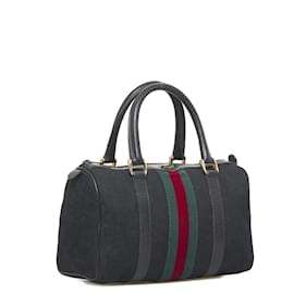 Gucci-GG Canvas Web Boston Bag 40 3841-Black