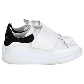 Alexander McQueen Single Strap Oversized Sneakers in White Leather Other