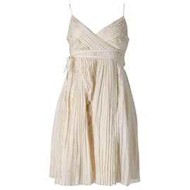 Diane Von Furstenberg-Vestido plisado de seda color marfil Fontainne de Diane Von Furstenberg-Blanco,Crudo