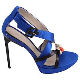 Jason Wu-Jason Wu Marisa Crystal Embellished Platform Sandals in Blue Satin-Blue