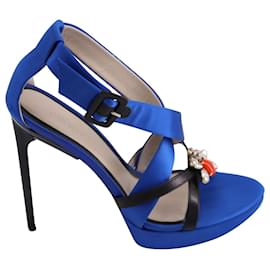 Jason Wu-Sandália Plataforma Marisa Jason Wu com aplicação de Cristal em Cetim Azul-Azul