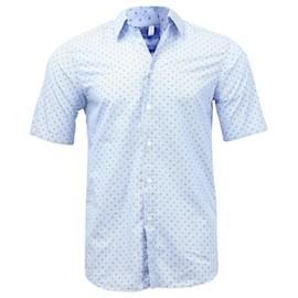 Jil Sander-Camisa de manga curta listrada com estampa de caveira Jil Sander em algodão azul-Azul