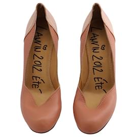Lanvin-Lanvin Stiletto Pumps in Peach Leather-Peach