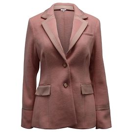 LoveShackFancy Lula Blazer aus rosa Wolle Pink