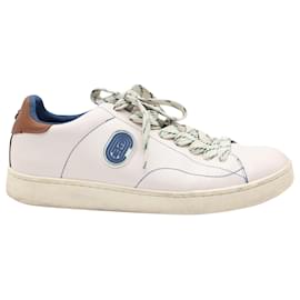 Tênis Coach com cadarço e patch em couro branco Branco