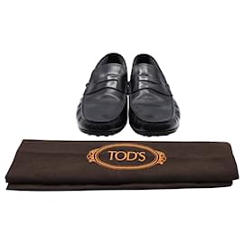 Tod's-Tod's Penny Loafers in Black Leather-Black