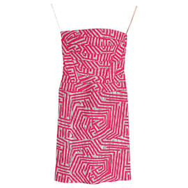 Herve Leger-Herve Leger Bandage Printed Mini Dress in Pink Rayon-Other