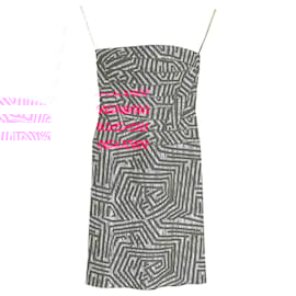 Herve Leger-Herve Leger Bandage Printed Mini Dress in Pink Rayon-Other
