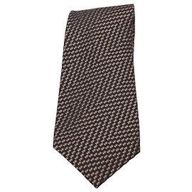 Corbata Giorgio Armani de seda estampada marrón Otro