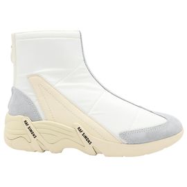 Raf Simons Corredor Cyclon 22 Botas em Couro Marfim Branco Cru