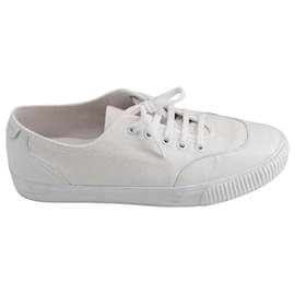 Zimmermann-Sneakers Zimmermann bordées de cuir en toile blanche-Blanc