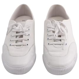 Zimmermann-Zimmermann Leather-Trimmed Sneakers in White Canvas -White