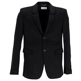 Saint Laurent Single Breasted Tailored Blazer in Black Cashmere Black