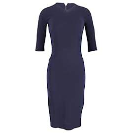 Victoria Beckham-Halbärmliges Kleid von Victoria Beckham aus marineblauer Seide-Marineblau